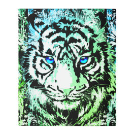 Cabeza de tigre azul - Ojos azules tigre arte Meta