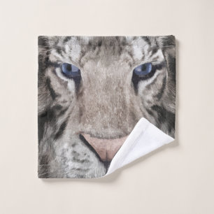 Cabeza de Tigre Blanco Estética de Vida Silvestre