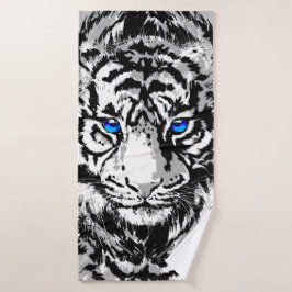 Cabeza de tigre blanco siberiana - Ojos azules tig