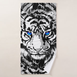 Cabeza de tigre blanco siberiana - Ojos azules tig