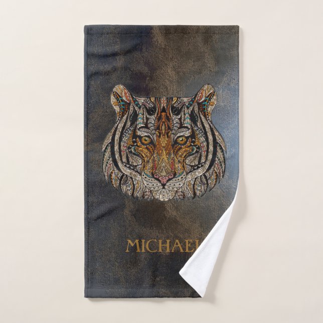 Cabeza de Tigre, Cara, Aspecto de Cuero (Toalla de mano)