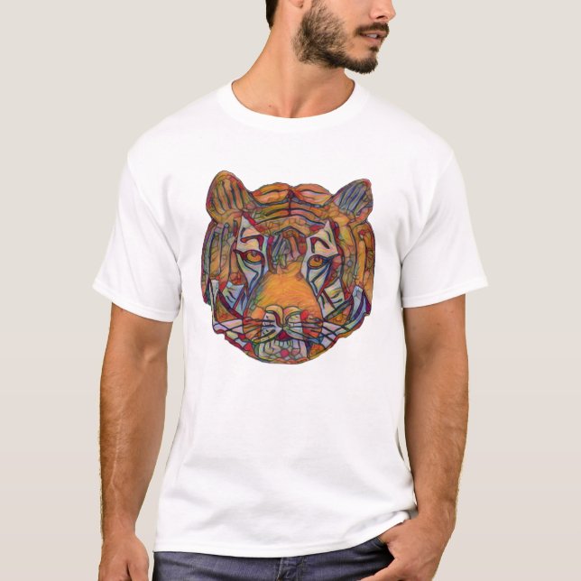 Cabeza de tigre se mete en una camiseta (Anverso)