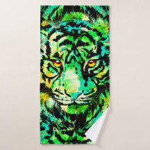 Cabeza de tigre verde - Pintura de tigre - Vida si
