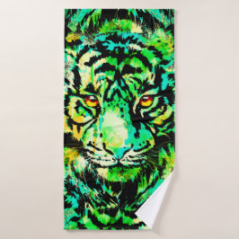 Cabeza de tigre verde - Pintura de tigre - Vida si