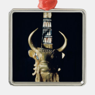 Cabeza de un toro, decoración de una arpa