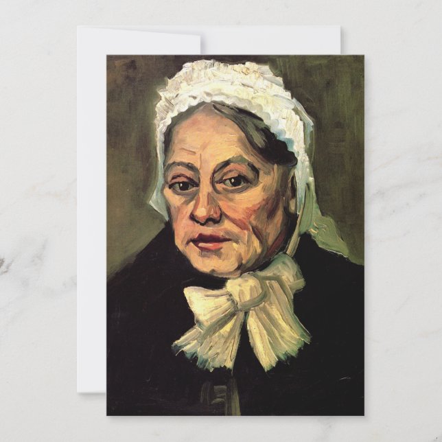 Cabeza de una anciana con gorro blanco por Vincent (Anverso)