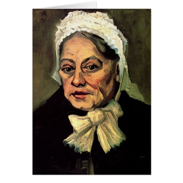 Cabeza de una anciana con gorro blanco por Vincent (Frente)