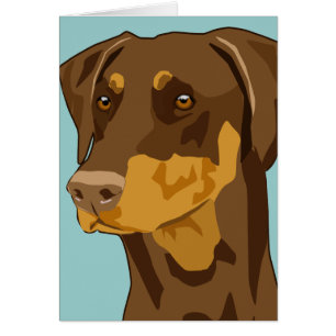 Cabeza del Doberman, rojo, Uncropped