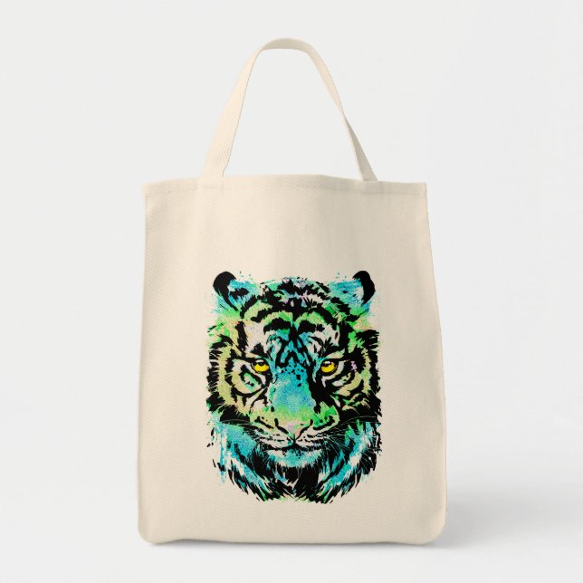Cabeza del tigre azul - Bolsa de la toga del tigre (Frente)