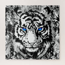 Cabeza del tigre blanco - Rompecabezas del retrato