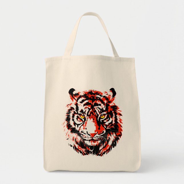 Cabeza del tigre rojo - Bolsa de dedos del tigre (Frente)
