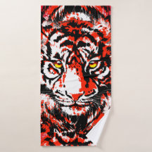 Cabeza del tigre rojo - Pintura de tigre - Vida si
