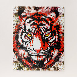 Cabeza del tigre rojo - Rompecabezas del tigre