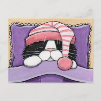 Cabeza dormida - postal para gato