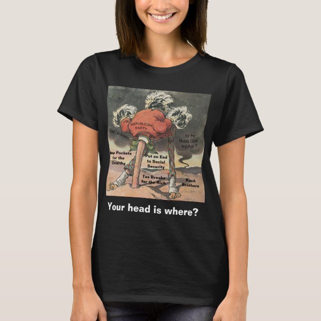 Cabeza en la camiseta de la mujer anti-republicana (Anverso)