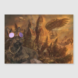 Cabeza en la tarjeta magnética de las nubes