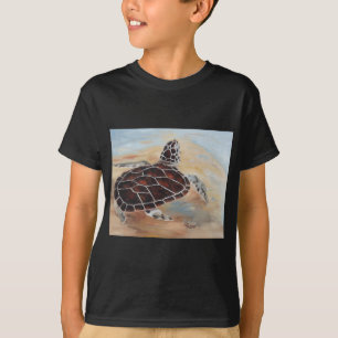 Cabeza encima de la camiseta de la tortuga