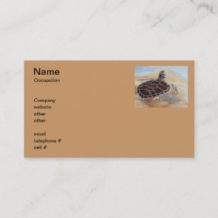 Cabeza encima de tarjetas de visita de la tortuga