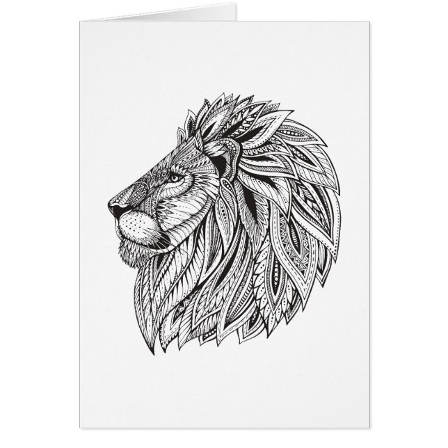 Cabeza modelada étnica del león (Frente)