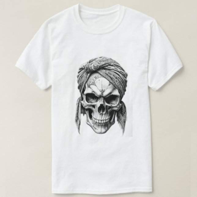 Cabeza muerta de hombres Imprimir camiseta blanca  (Subido por el creador)