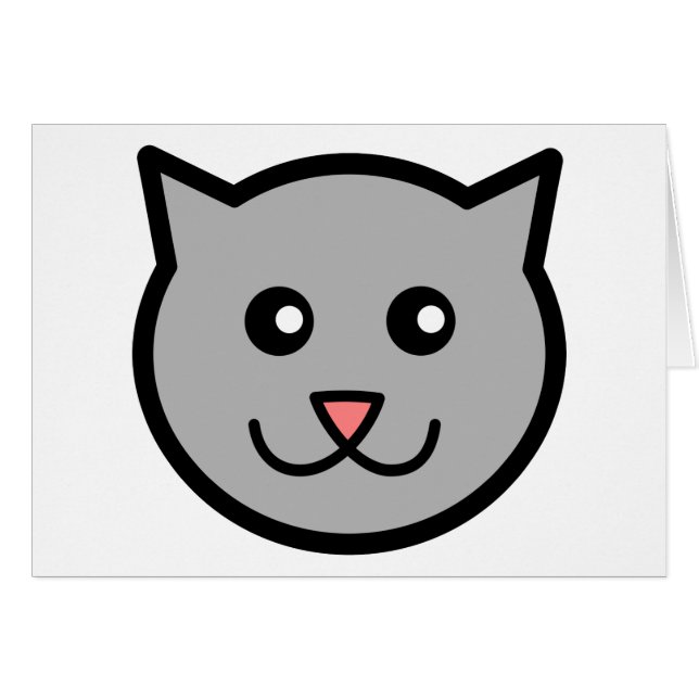 Cabeza personalizado de gato gris sonriente (Anverso (Horizontal))