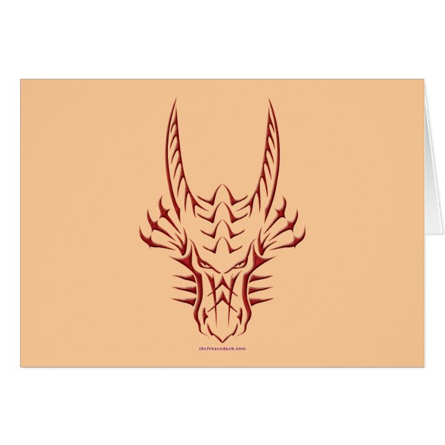 Cabeza roja tribal del dragón (Anverso (Horizontal))