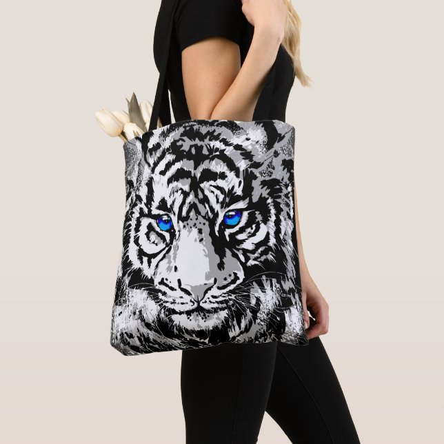 Cabeza Siberiana de tigre blanco - Bolsa de tetas  (Detalle)