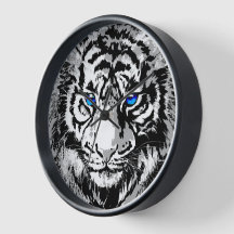 Cabeza Siberiana de Tigre Blanco - Reloj de ojos a