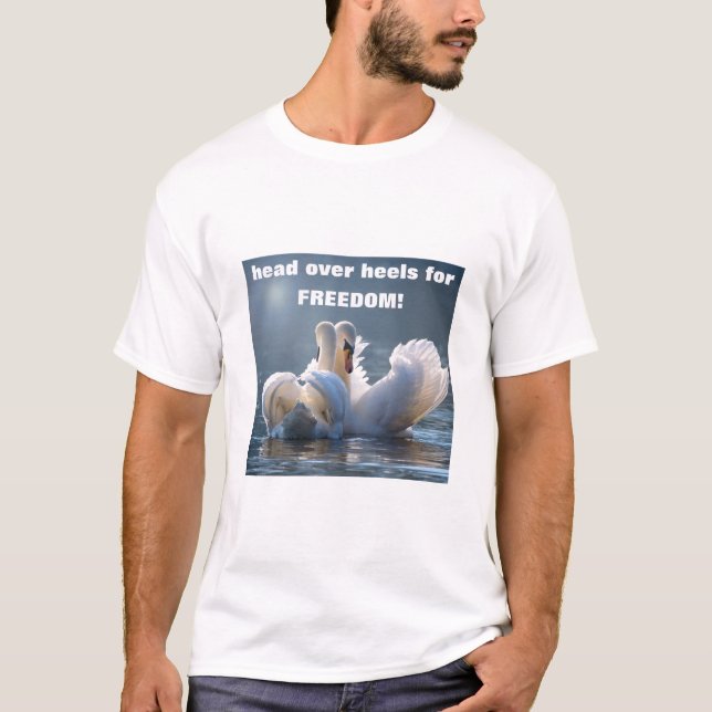 Cabeza sobre tacones - cisnes (luz) camiseta (Anverso)