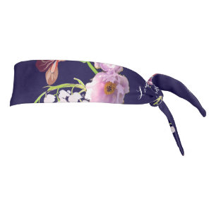 Cabezal azul floral con nombre