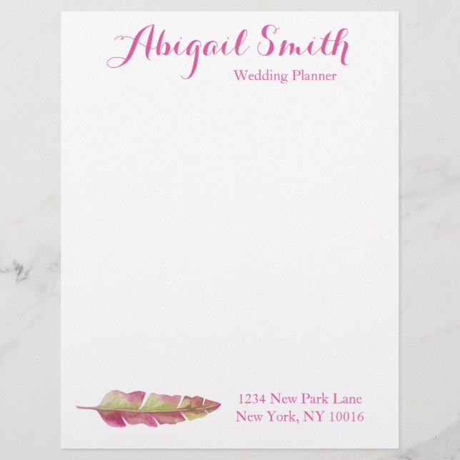 Cabezal de papel personalizado de Feather bohemian (Anverso)
