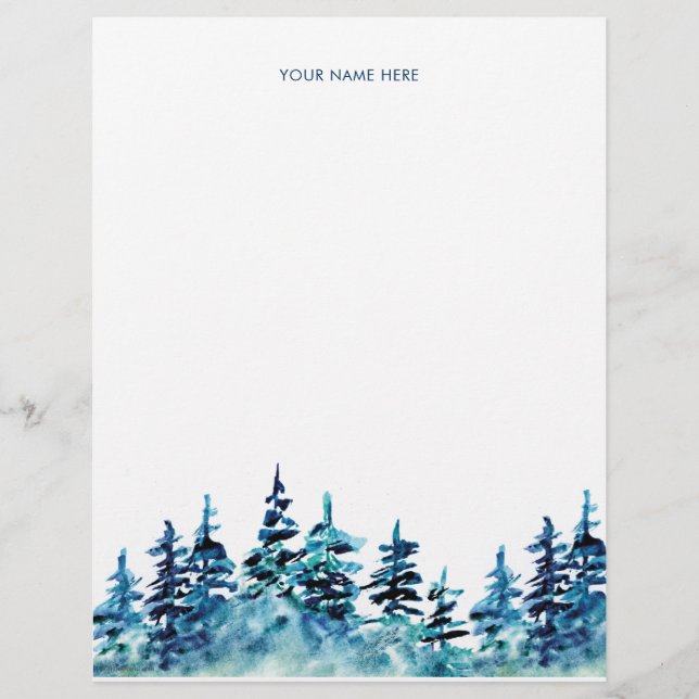 Cabezal de papel pintado a mano para el bosque de  (Anverso)