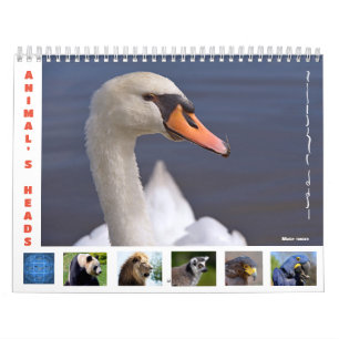 Cabezas de animales calendario de 12 meses