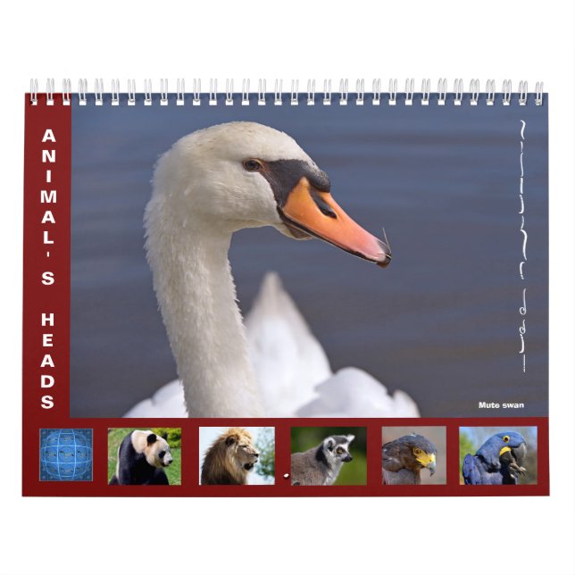 Cabezas de animales calendario de 12 meses (Tapa)