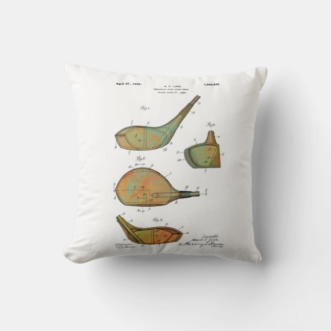 CABEZAS de CLUB DE GOLF - circa 1925 - almohada de (Anverso)