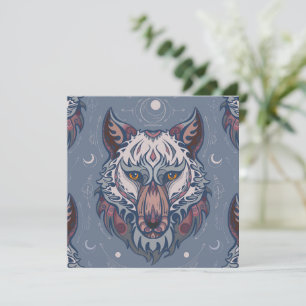 Cabezas de lobo con decoración de boho