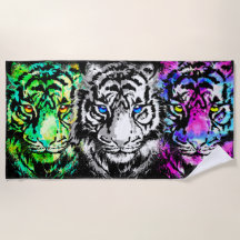 Cabezas de tigre realistas - Toalla de playa de ti