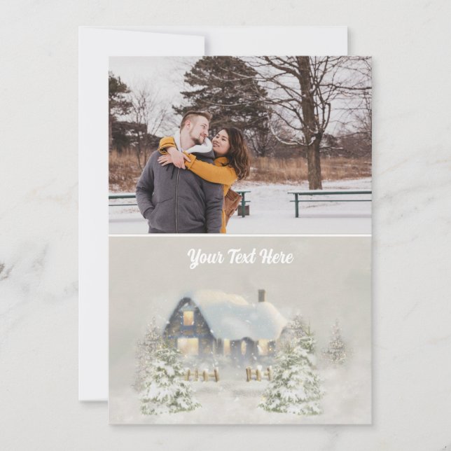 Cabin de Navidad Rústico Solsticio de Invierno Bos (Anverso)