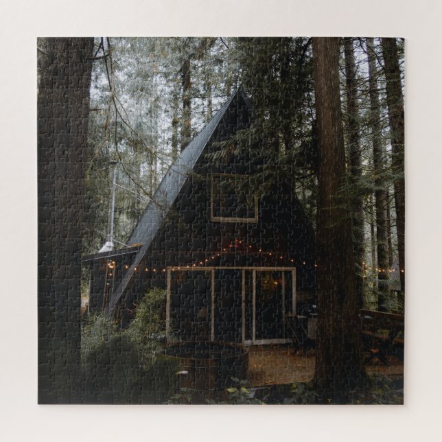 CABINA A-FRAME EN MADERA JIGSAW PUZZLE (Vertical)