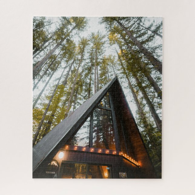 CABINA A-FRAME EN MADERA JIGSAW PUZZLE (Vertical)