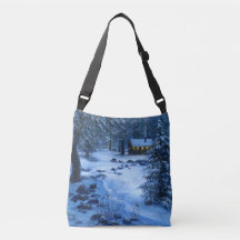"Cabina acogedora en la nieve" Bolsa Tote