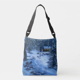 "Cabina acogedora en la nieve" Bolsa Tote