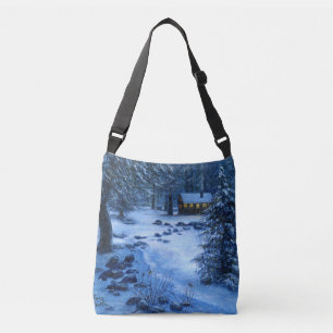 "Cabina acogedora en la nieve" Bolsa Tote