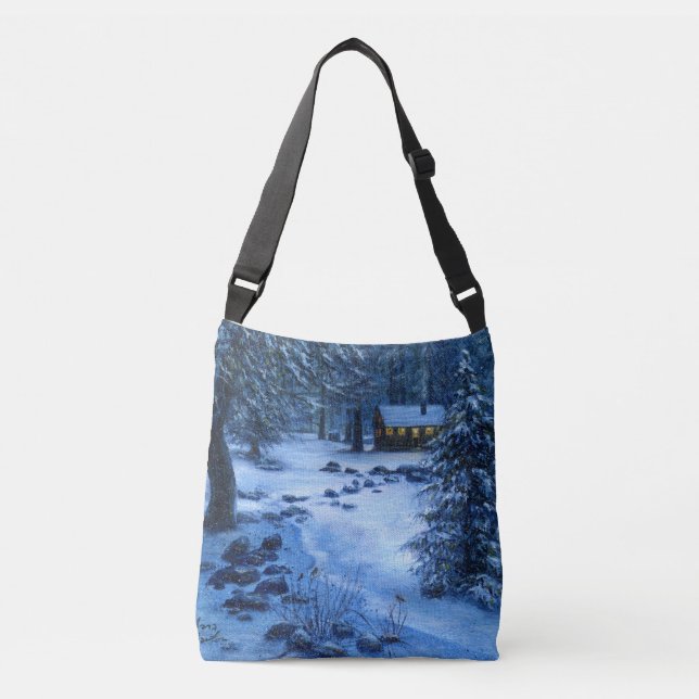 "Cabina acogedora en la nieve" Bolsa Tote (Anverso)