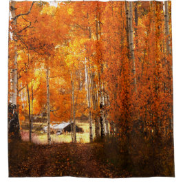 Cabina Aspen Otumn Utah Zion Cortina de Ducha