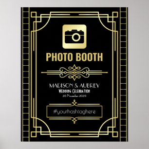 Cabina de Fotos de Boda Art Deco Señal de Fiesta D
