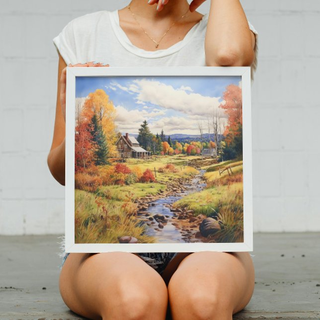 Cabina De Otoño Y Otoño En Arte Acuático Vermont (Subido por el creador)