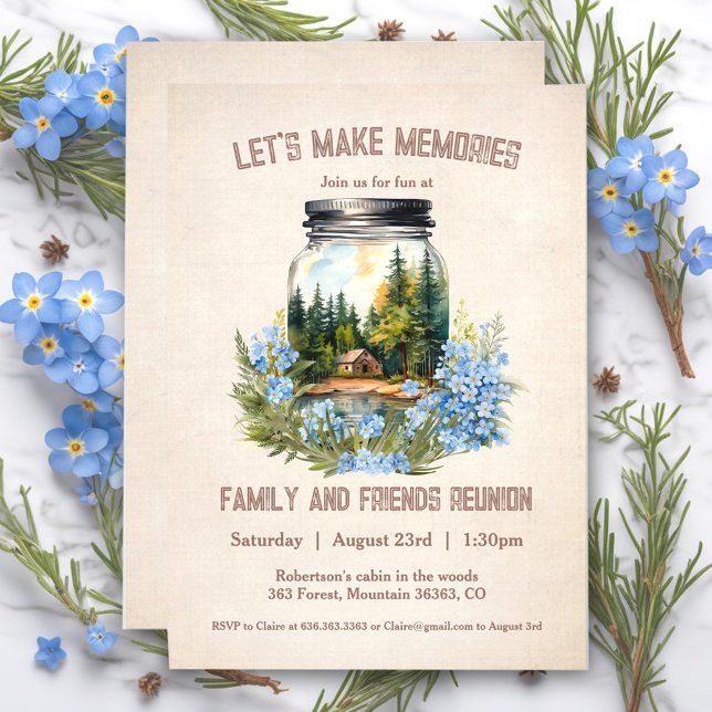 Cabina de Reunión Familiar en Invitación al Bosque (Family Reunion Cabin in the Woods Invitation)