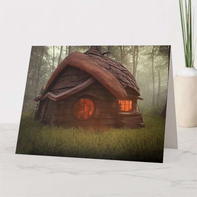 CABINA EN BOSQUE ARTE TARJETAS DE PENSANDO EN TI (Anverso)