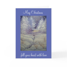 Cabina en el bosque, tarjeta de Navidades